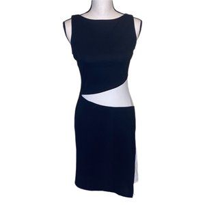 Express Black/White Sleeveless Asymmetrical Dress Size 4